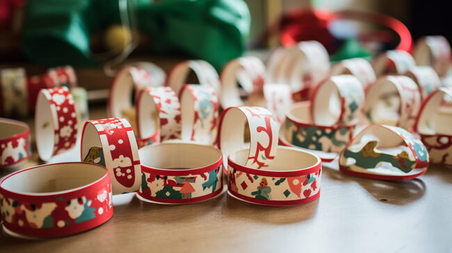 Printable Christmas Paper Chain - Christmas Paper Chains 650x364