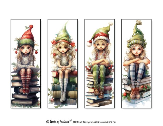 Christmas Bookmarks featuring elf