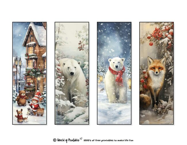 Christmas Bookmarks featuring polar bear