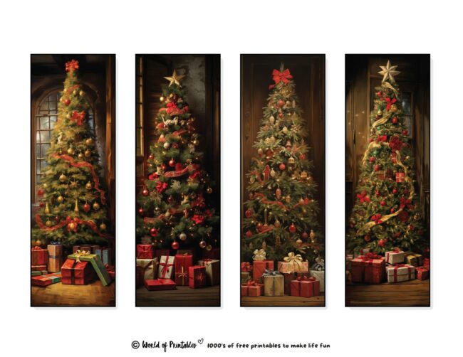 Christmas Bookmarks featuring traditional christmas tree