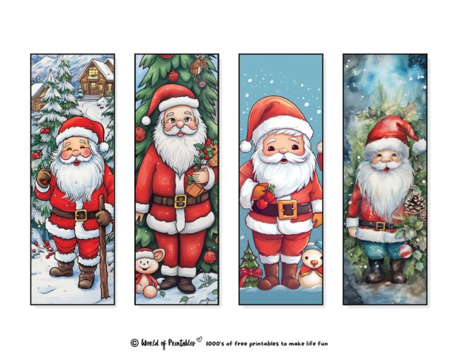 Christmas Bookmarks featuring Santas