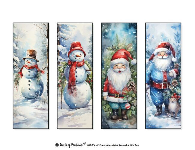 Christmas Bookmarks featuring snowman
