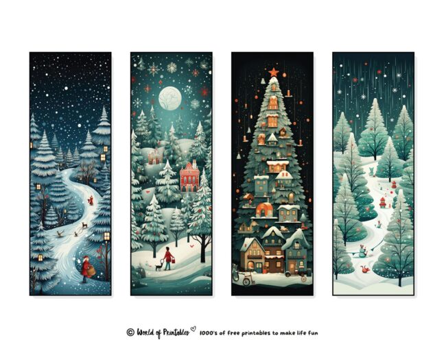 Christmas Bookmarks featuring Christmas trees
