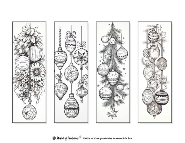 Christmas Bookmarks coloring