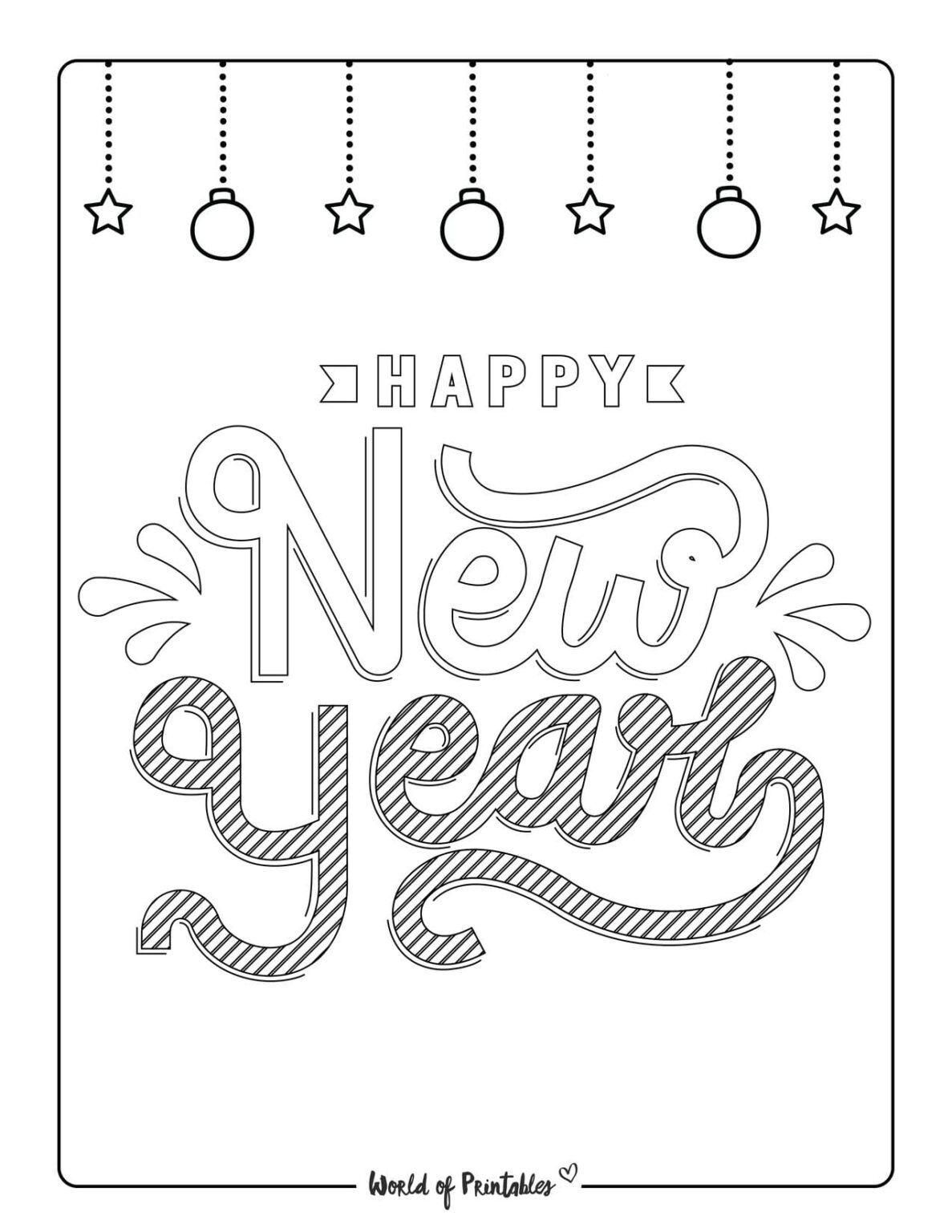 New Year Coloring Sheets - World of Printables