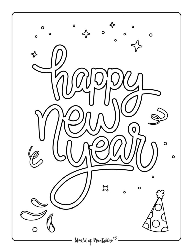New Year Coloring Sheets World of Printables