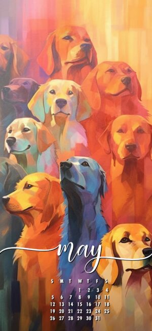 Dogs May 2024 Calendar Wallpaper