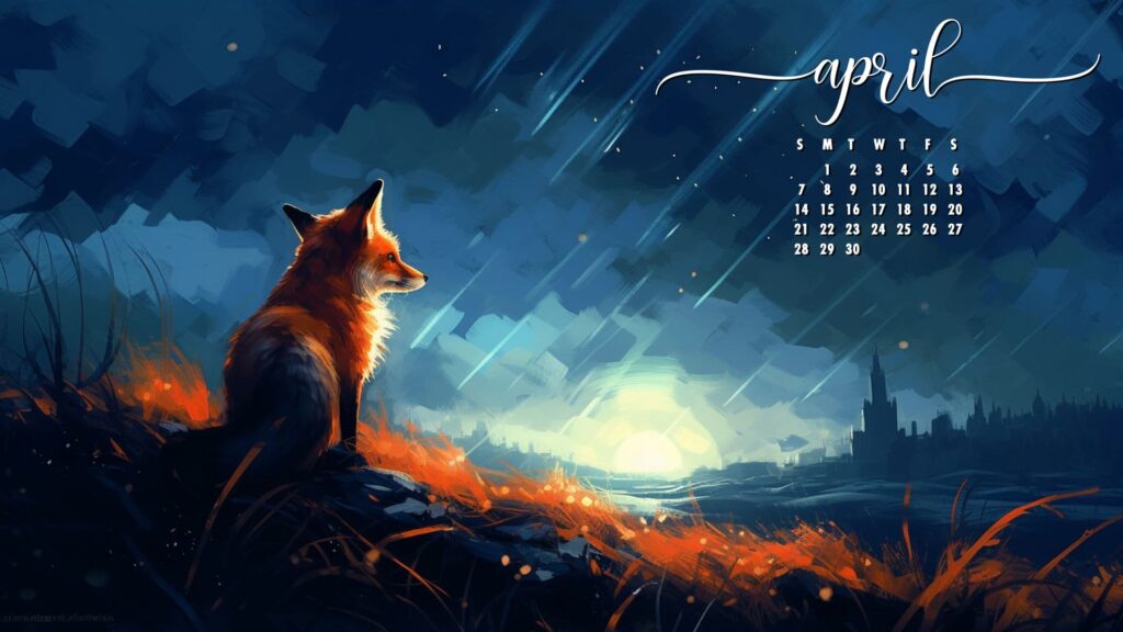 Fox April Desktop Wallpaper