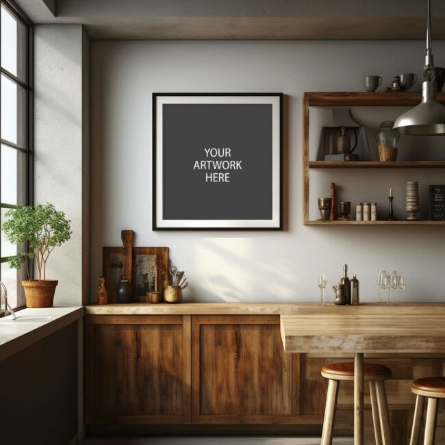 Frame Mockup in modern kitchen