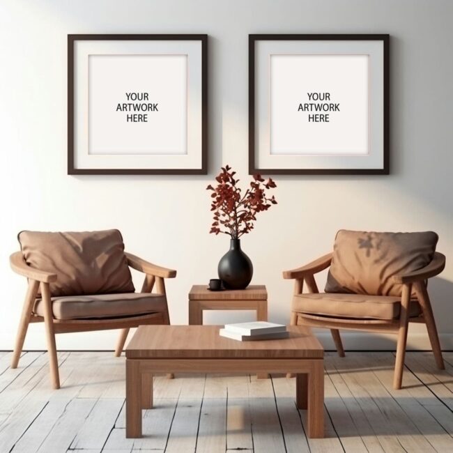 Two Frame Mockup in living room