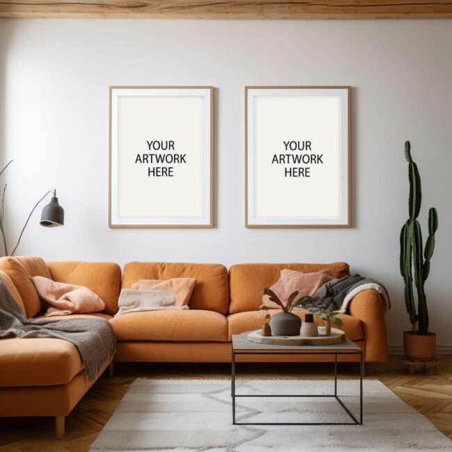 Two Frame Mockup in sitting room