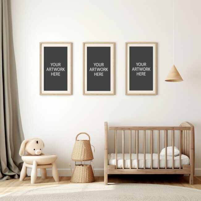 Three Frame Mockup in nursery 453