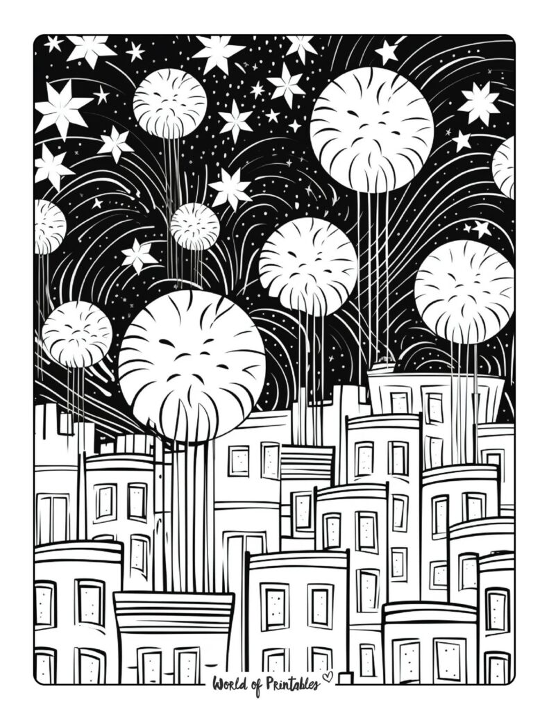 New Year Coloring Sheets - World of Printables