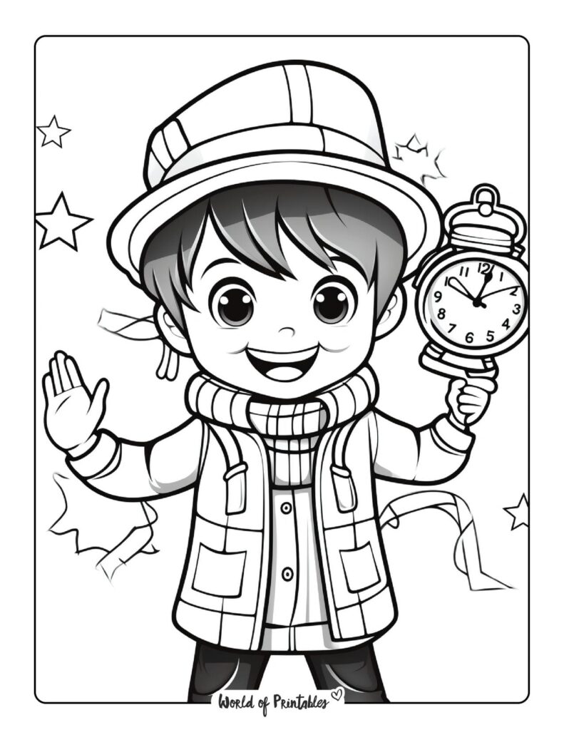 New Year Coloring Sheets - World of Printables