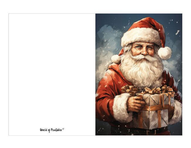 free printable christmas cards Jolly Santa