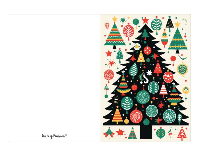 free printable christmas cards bold christmas tree