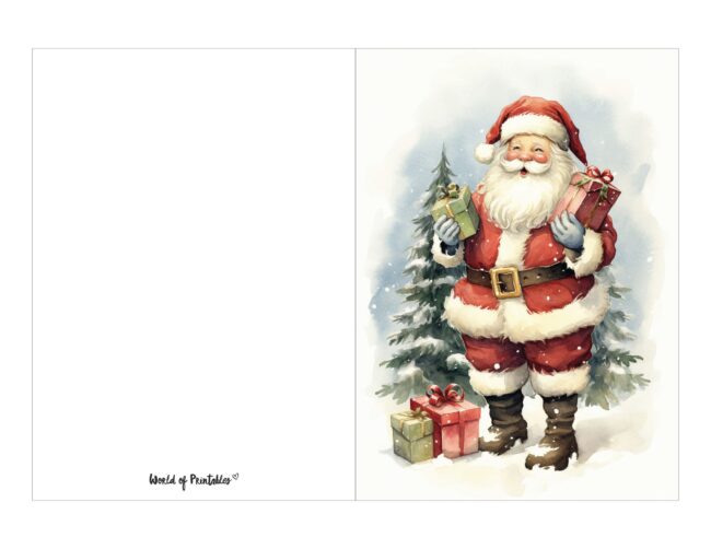 free printable christmas cards charming santa
