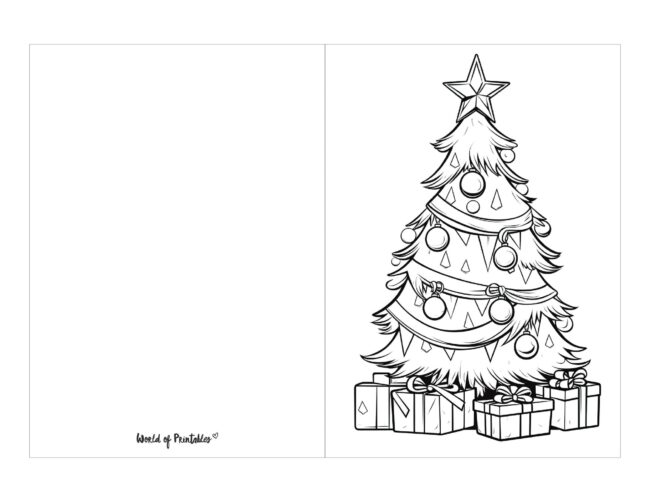 free printable christmas cards christmas tree to color