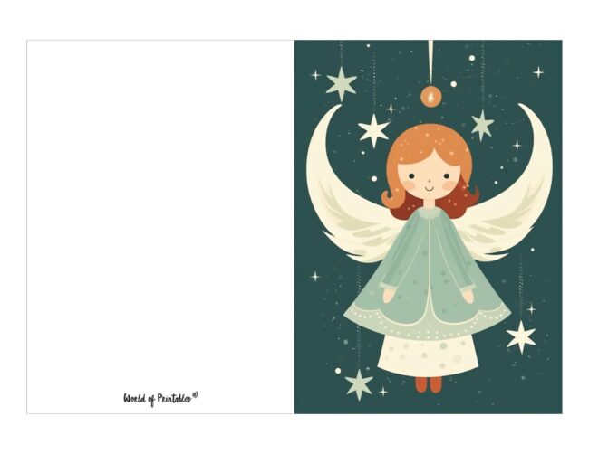 free printable christmas cards cute angel