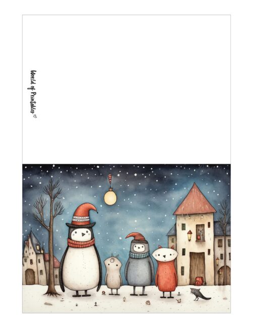 free printable christmas cards cute christmas animals