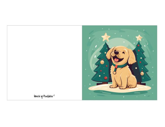 free printable christmas cards cute puppy
