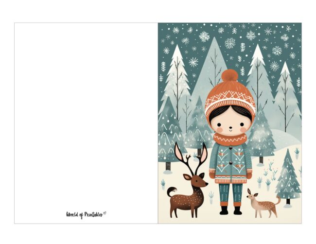 free printable christmas cards cute scene