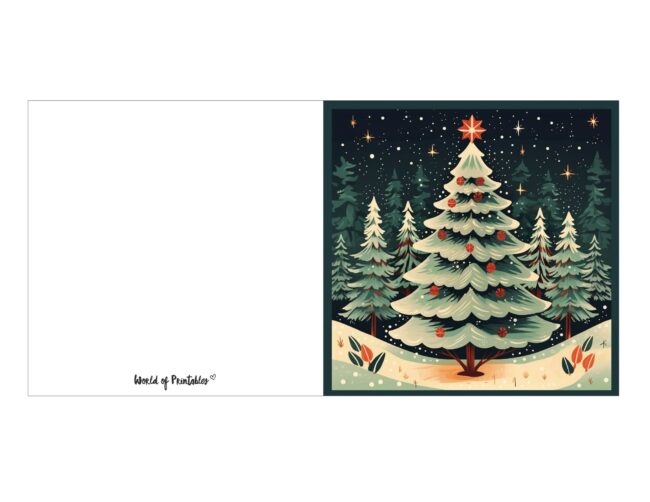 free printable christmas cards featuring christmas tree