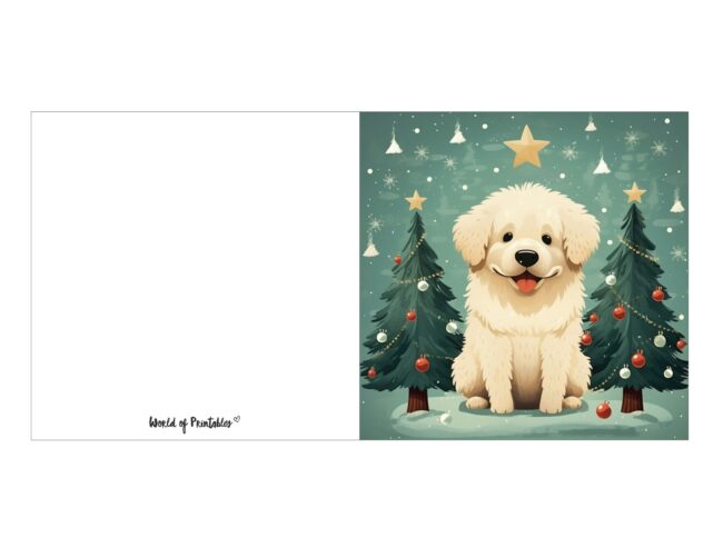 free printable christmas cards festive dog