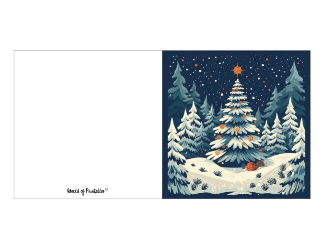 free printable christmas cards festive trees