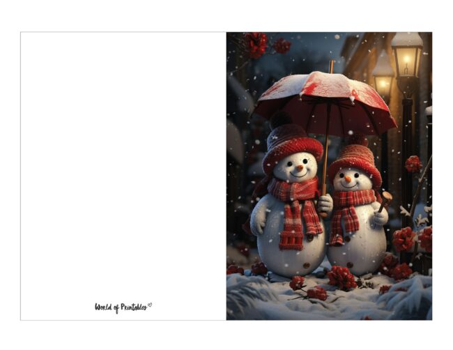 free printable christmas cards frosty snowmen