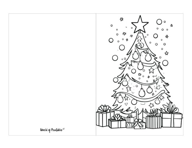 free printable christmas cards fun christmas tree to color