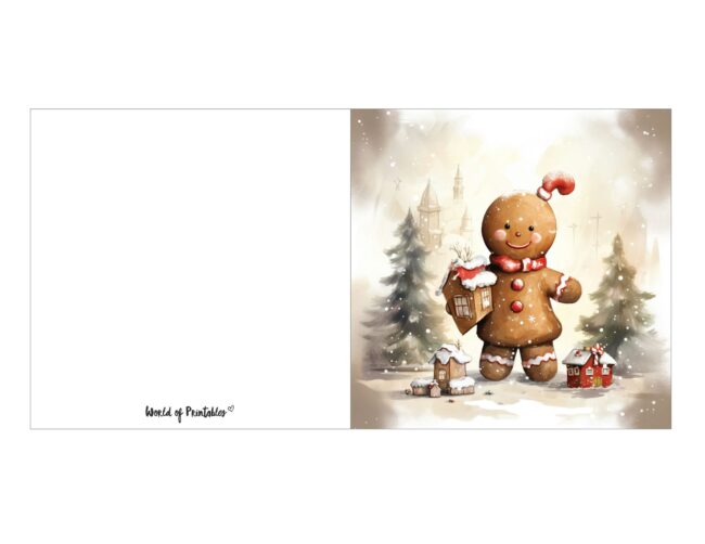 free printable christmas cards gingerbread man