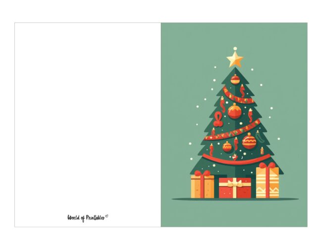free printable christmas cards gleaming christmas tree