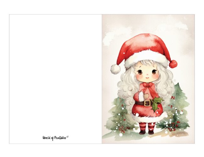 free printable christmas cards jolly girl