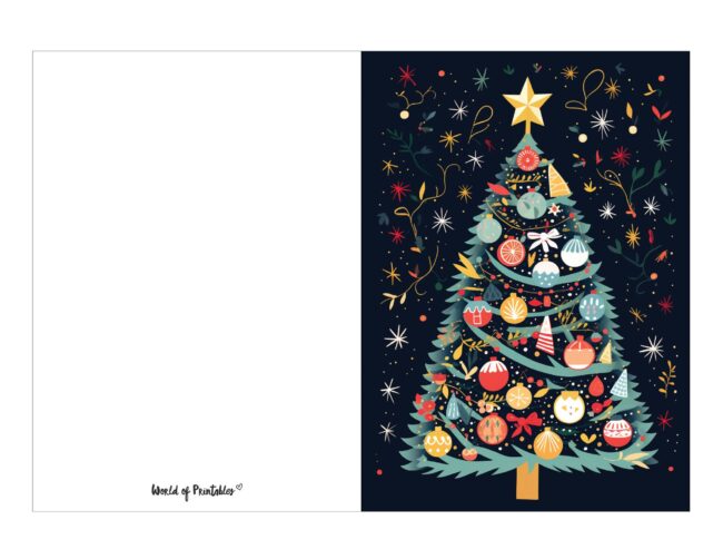 free printable christmas cards majestic christmas tree design