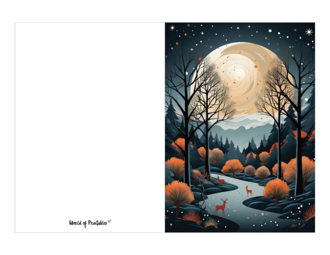 free printable christmas cards majestic forest scene