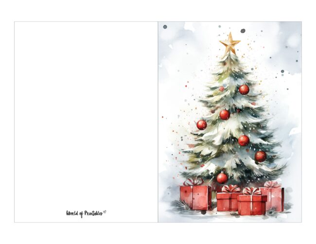 free printable christmas cards majestic watercolor christmas tree