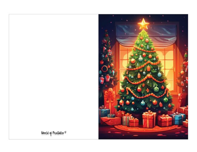 free printable christmas cards merry christmas tree
