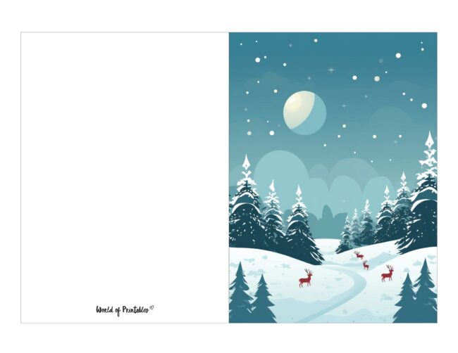 free printable christmas cards peaceful snow scene