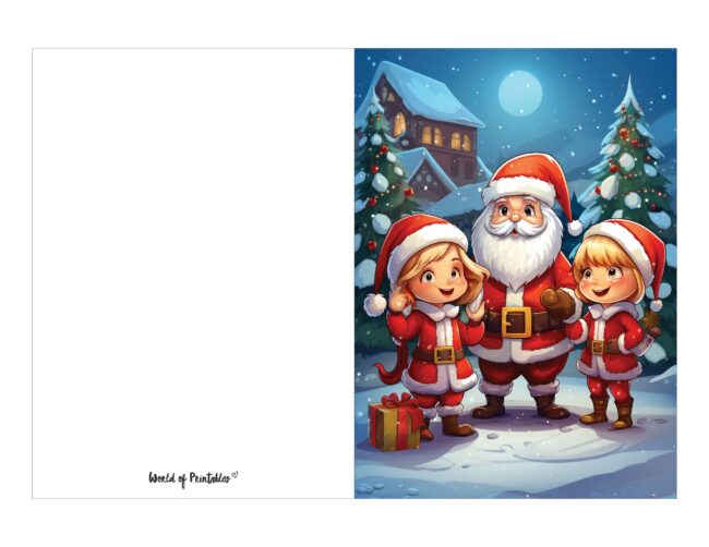 free printable christmas cards santa and friends