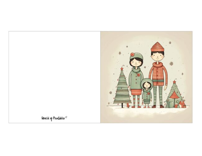 free printable christmas cards simple family