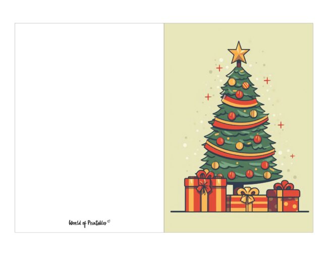 free printable christmas cards sparkling christmas tree