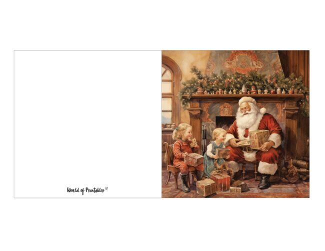 free printable christmas cards traditional santa