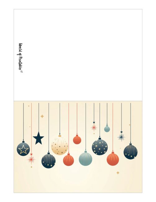 free printable christmas ornaments card