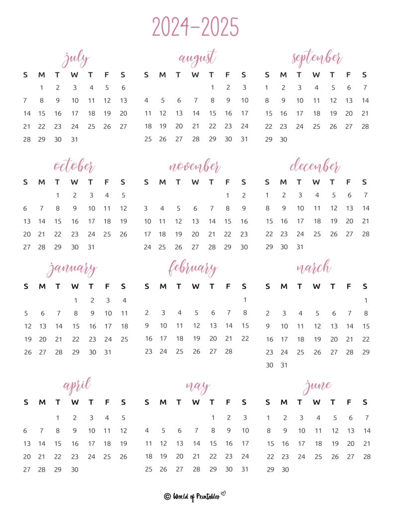 2024 2025 Calendar School Year