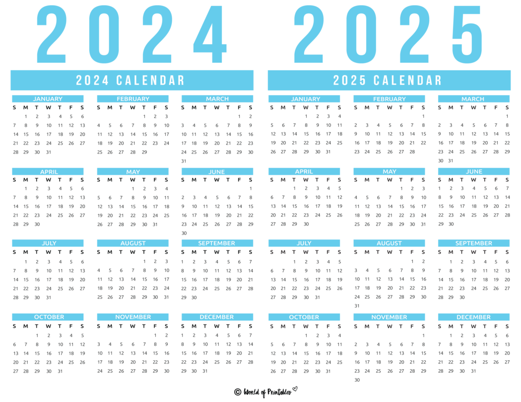 2024 2025 Calendar Free Printables World of Printables