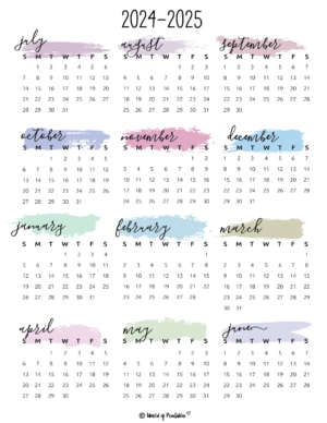 2024 2025 Calendar Free Printables - World of Printables