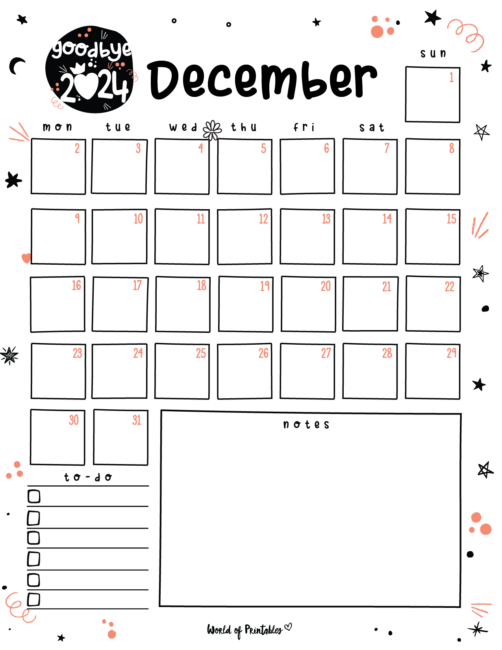 Free Printable December 2024 Planners - World of Printables
