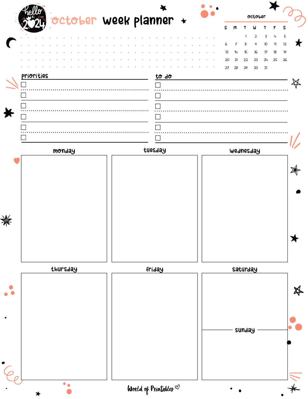 Free Printable October 2024 Planners World Of Printables Free printable october 2024 planners world of printables