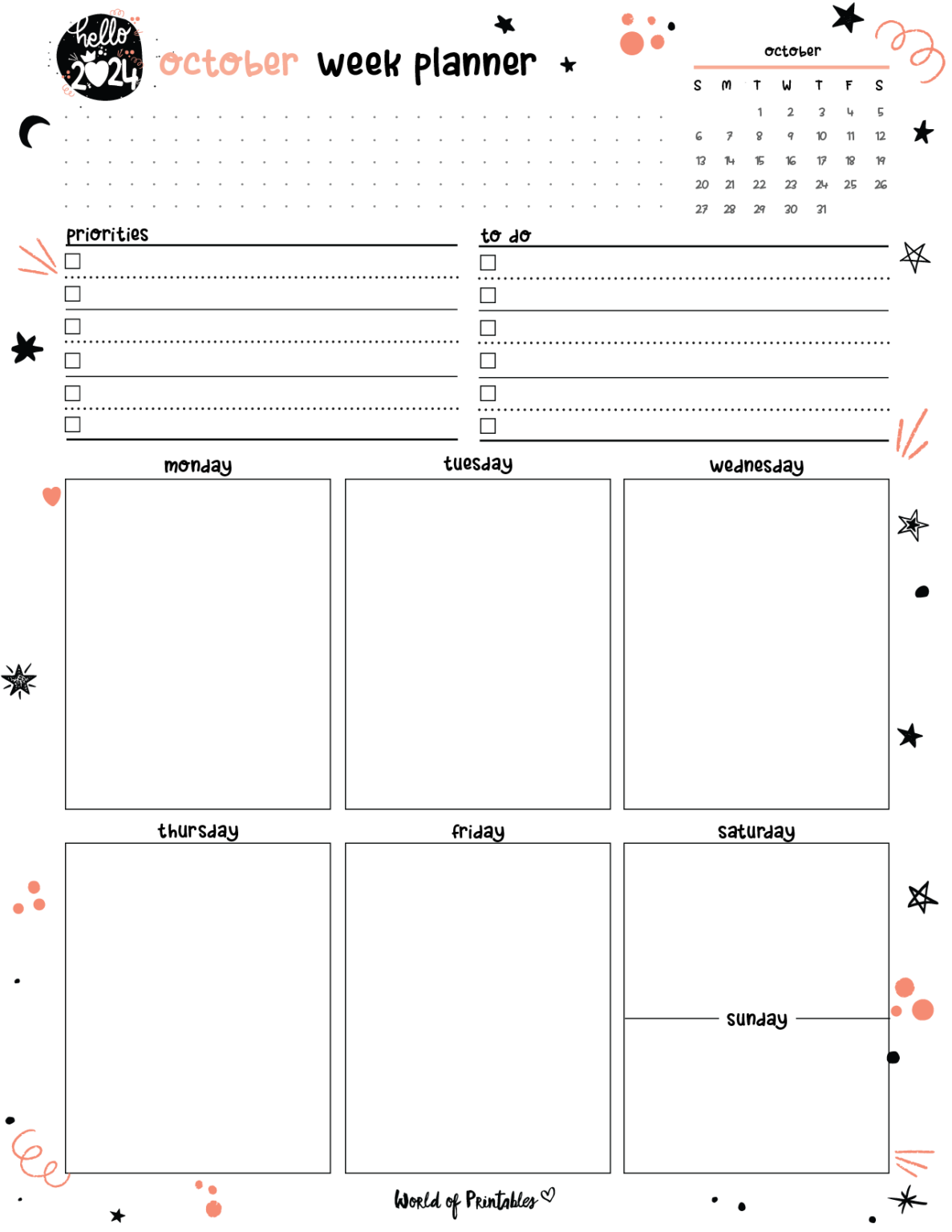 Free Printable October 2024 Planners - World of Printables